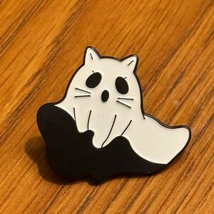 Women’s Accessories Cute Halloween Terrified Ghost Kitty Cat Enamel Pin Brooch
